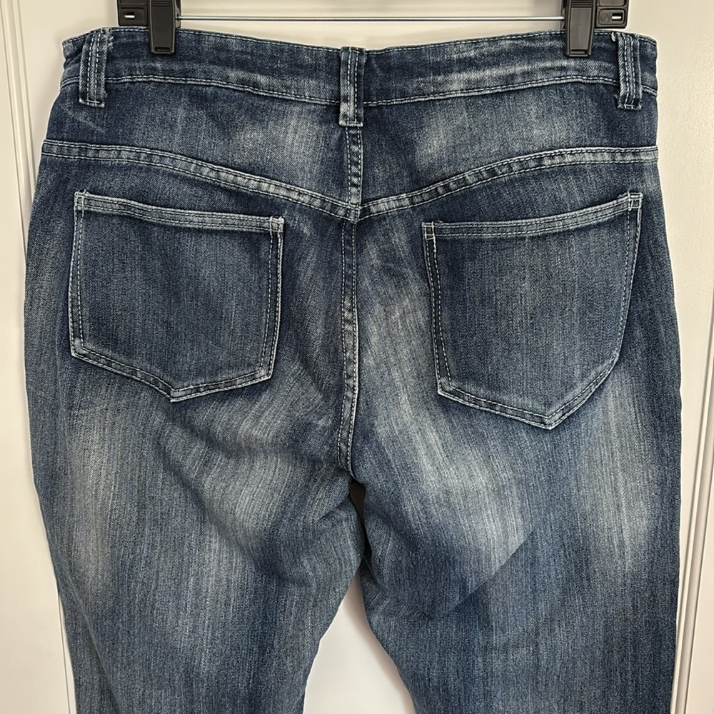 Ashley Stewart Western / Aztec embroidered intentionally weathered jeans - Picture 8 of 16